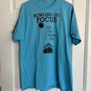 Bowling 101 Focus Blue T-Shirt, Size XL